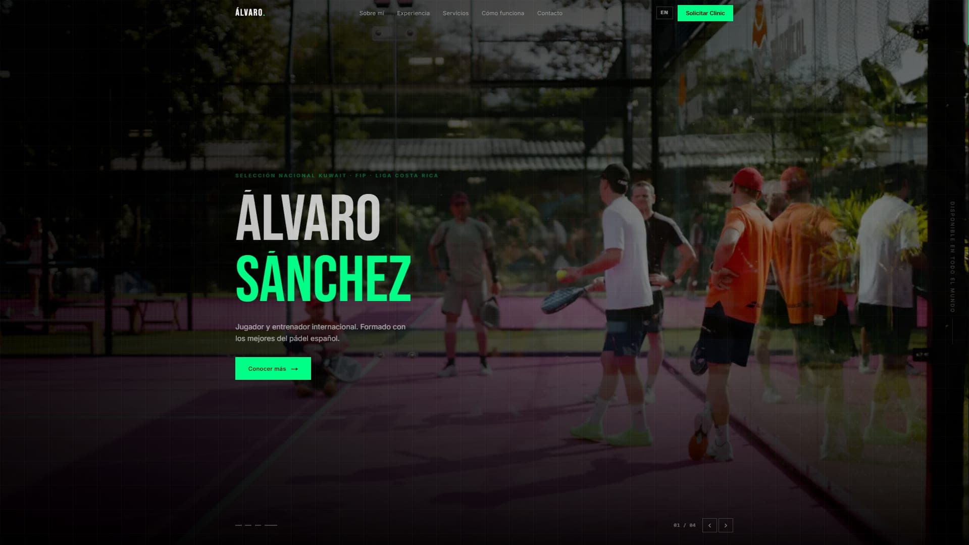 Coach y jugador de pádel de élite